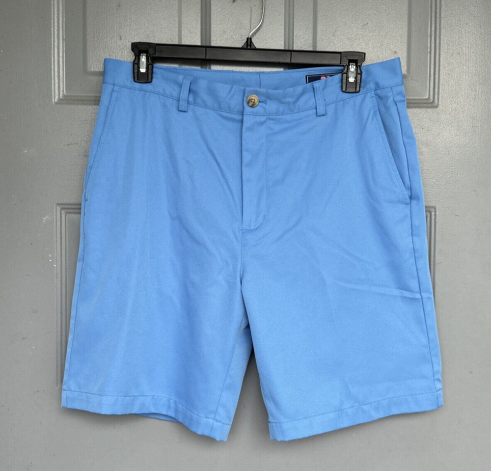 Vineyard Vines Mens Cotton Link Shorts 9" Cerulean Blue Classic Coastal Prep 35